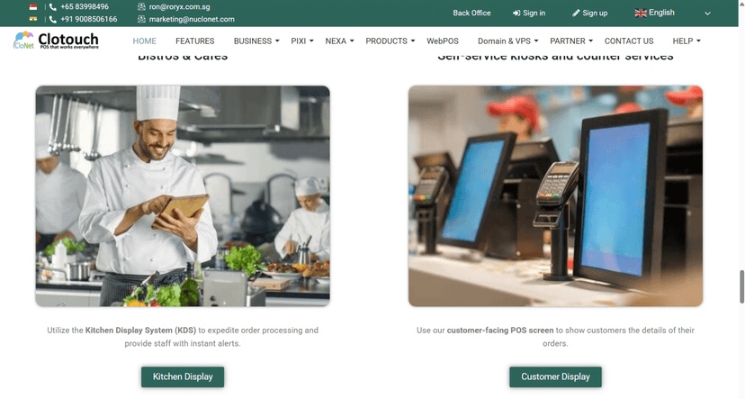 Clotouch - POS Software Selling Website screenshot 2