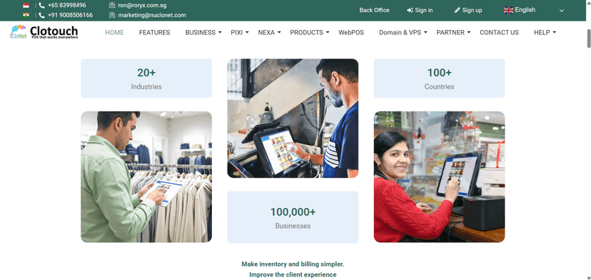 Clotouch - POS Software Selling Website screenshot 3