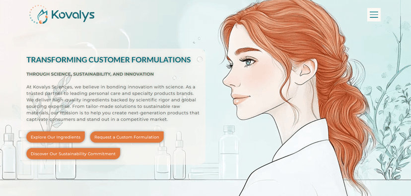Kovalys Sciences Website Design screenshot 1