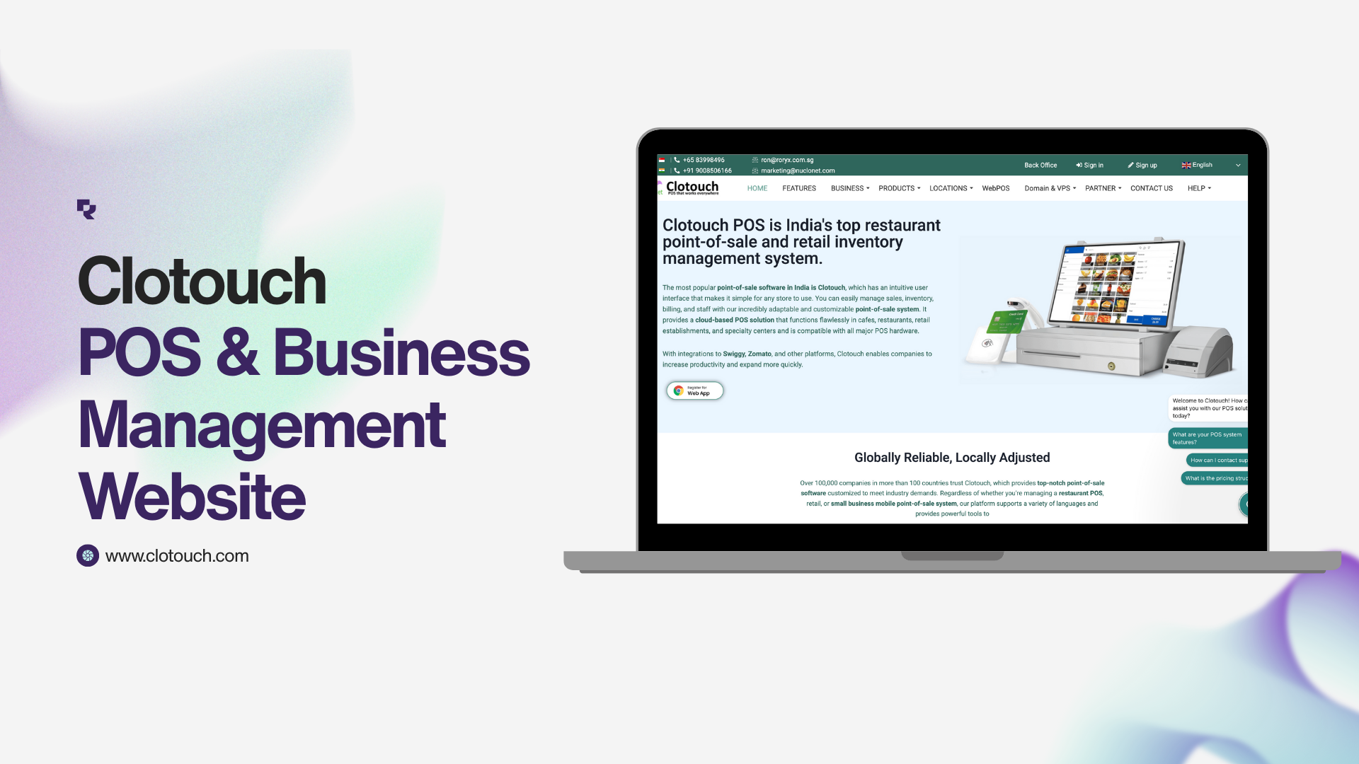 Clotouch - POS Software Selling Website screenshot 1