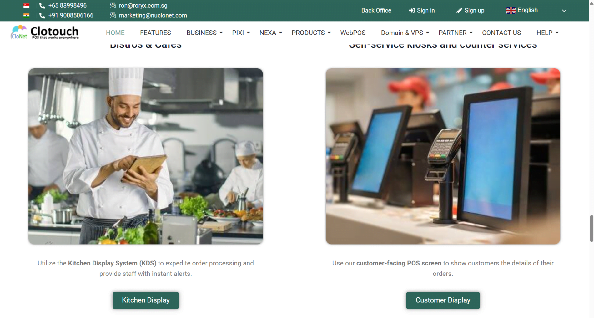 Clotouch - POS Software Selling Website screenshot 2