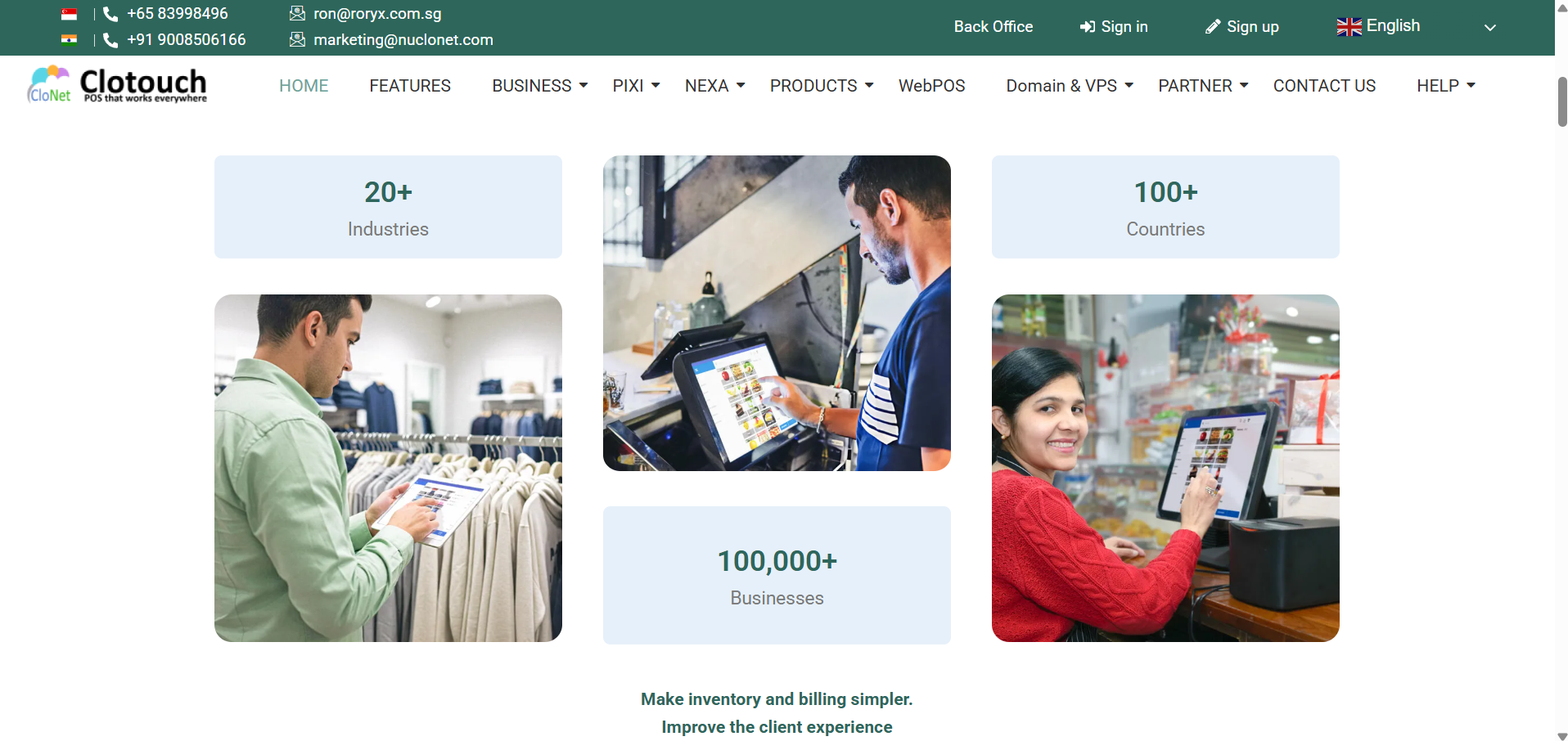 Clotouch - POS Software Selling Website screenshot 3